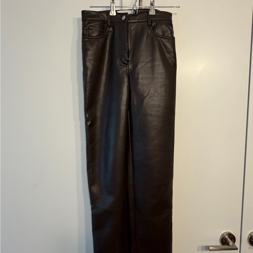 Wilfred Black Melina Faux Leather High-Rise Pants